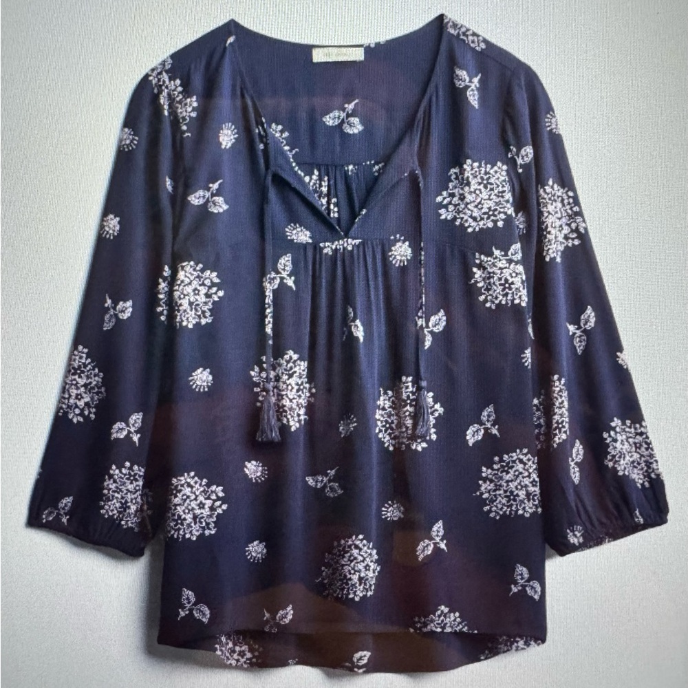 Skies Are Blue Padenia Tassel Detail Split Neck Top sz XXL